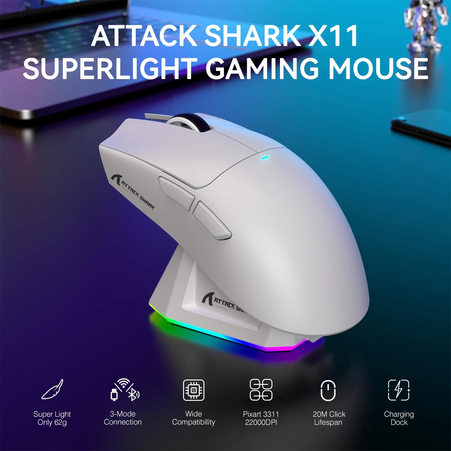 Wireless gaming mouse