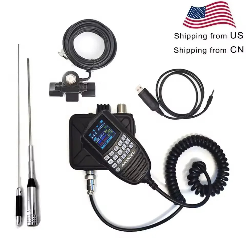 ANYSECU WP-9900 25W FM Radio UV Dual Band 136-174 & 400-480MHz Tri-Display Two Way Radio KT-WP12 VOX DTMF Mini Walkie Talkie