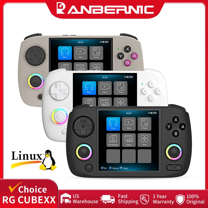 ANBERNIC RG Cubexx Handheld Game Console 3.95" IPS Screen 64 Bit Linux System H700 Retro Video Gaming Supports 5G WiFi Bluetooth