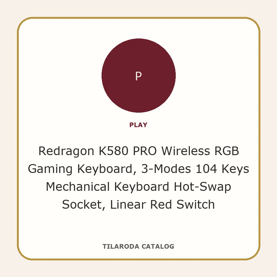 Redragon K580 PRO Wireless RGB Gaming Keyboard, 3-Modes 104 Keys Mechanical Keyboard Hot-Swap Socket, Linear Red Switch